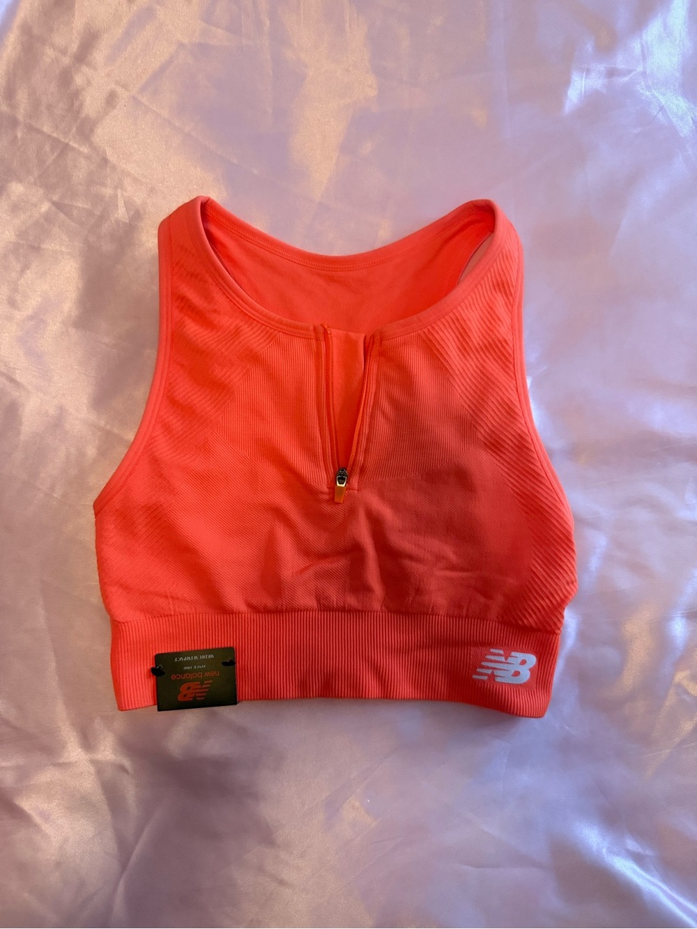 New Balance Neon Orange Sports Bra Size Small NWT